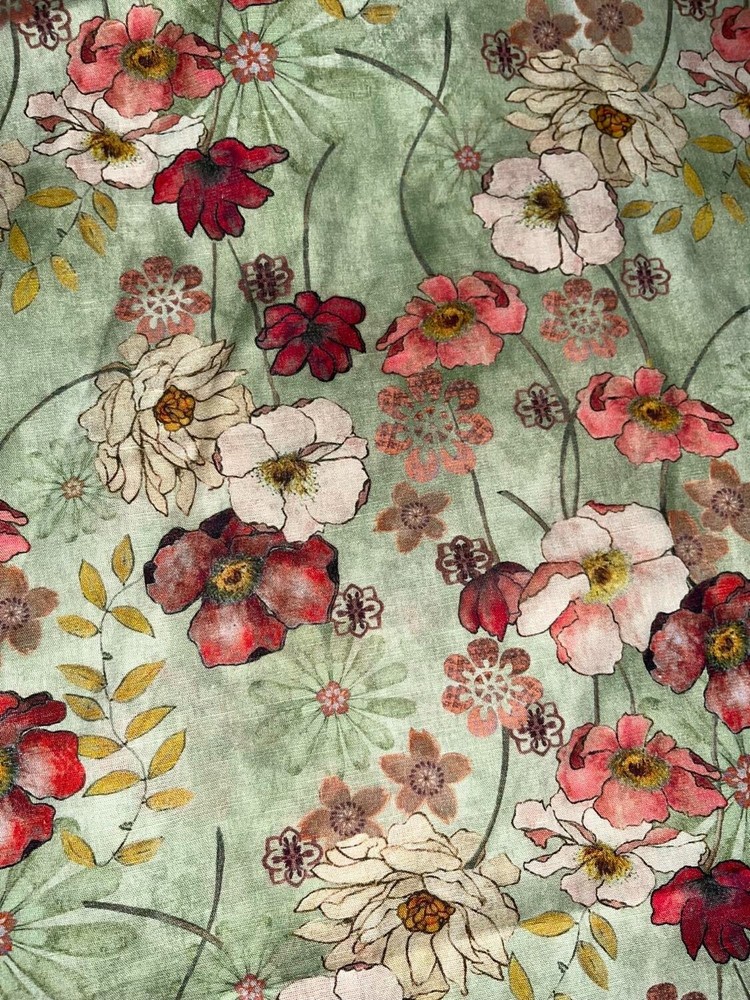Luxury dress fabric. Made in Italy. Cotton 60%, linen 40%