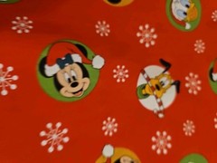 NEW 4 YARD 28″ MICKEY MINNIE PLUTO DONALD SNOWFLAKE COTTON FABRIC SEWING QUILT