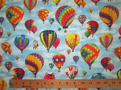 HOT AIR BALLOON SKY BALLOONS COTTON FABRIC FQ