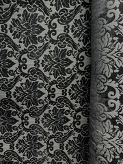DARK GRAY DAMASK CHENILLE UPHOLSTERY BROCADE FABRIC (54 in.) Sold By The Yard