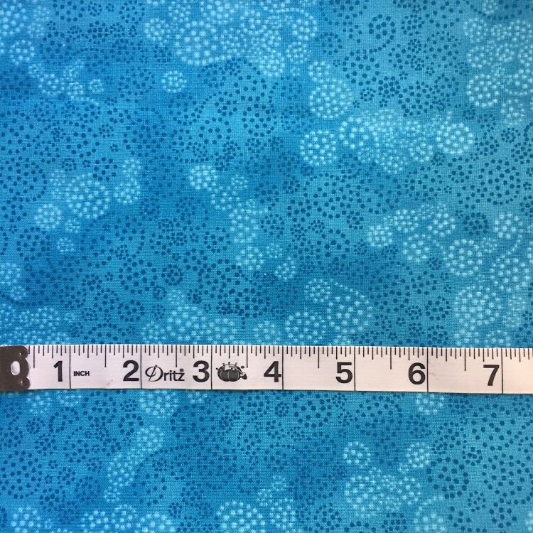 MDG Turquoise Blue Water Tones Swirling Dots 100% Cotton Fabric 26 inches