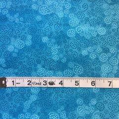 MDG Turquoise Blue Water Tones Swirling Dots 100% Cotton Fabric 26 inches