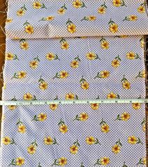 P & B Fabric Scrap Bag Treasures Piece O’ Cake Designs Purple Yellow Floral Dots