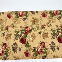2 Yards Vintage Fabric Shabby Cottagecore Large Flora Cotton Drapery Upholstery
