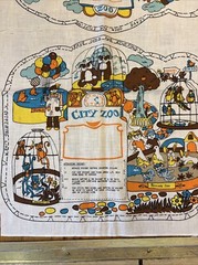 Vintage Cut Sew Panel 1970s Zoo Fish Bowl Rare Gem Unique