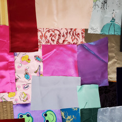 Crazy Quilt Fabric Scrap Lot 13 Ounces Satin Velvet Brocade