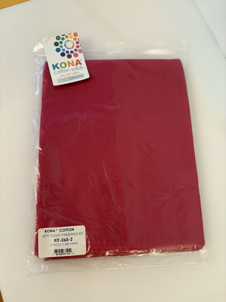 Kona Cotton Kite Flight Finishing Kit Kit-265-2 2 Pieces 2.5 Yards Red NWT