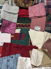 Large 13 Ib Lot Of Fabric Christmas Patterns Lace green Plaid Stripes Hearts