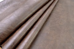1 Yards 54″ X 36″ Dark Brown Faux Leather Fabric Distressed Crazy Horse Soft Fak