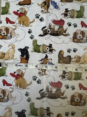 Fat Quarter Bundle Puppy Red Green Cotton Quilting Sewing Craft Junk Journal