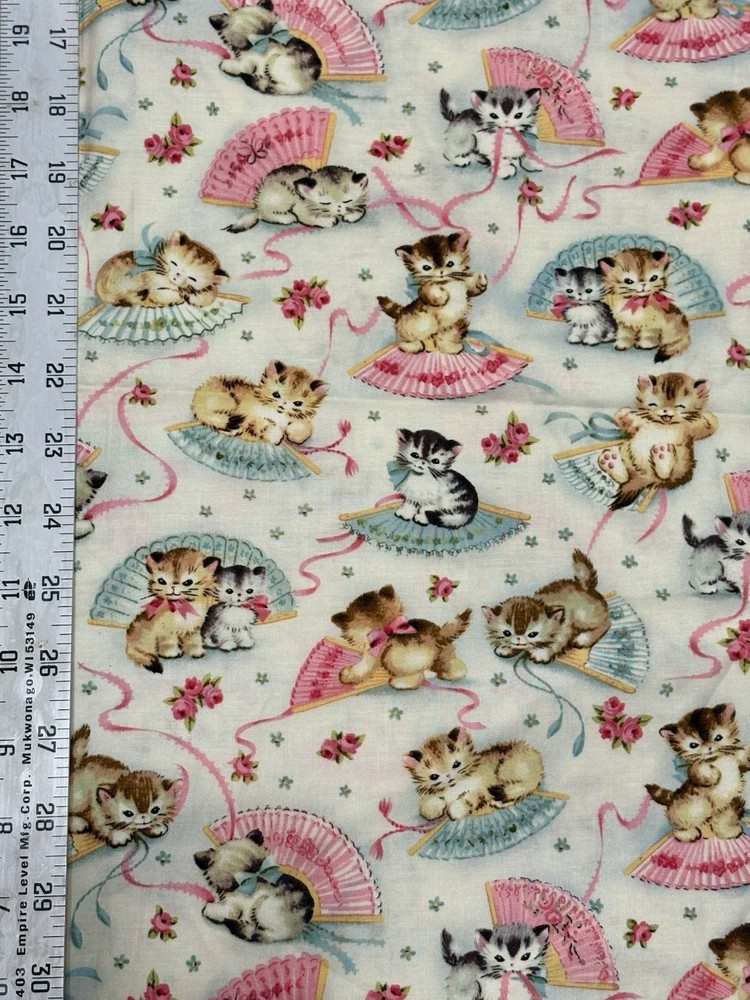 VTG Smitten Kittens (Michael Miller Fabrics) – Approx. 1/2 yard x 44”