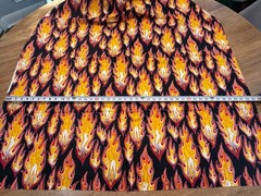 Alexander Henry Fabric Fire Girls 2003 Black 1 Yard Pinup Girls Flames