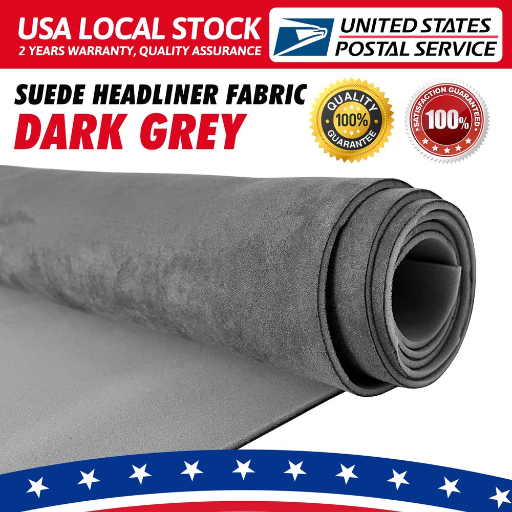 1/8″ Thick Suede Headliner Fabric Foam Back Auto Roof Repair Upholstery Material