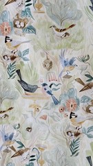 Birds By Rae Richie By the yard by 43 inches cotton print Dear Stella