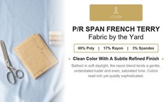 French Terry Knit Fabric by the Yard 4-Way Stretch Poly Rayon Spandex 190 GSM