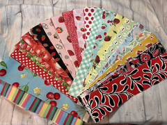 Fruit cherry strawberry 100% cotton fabric 20 strips jelly roll 2.5″ x 42-44″w