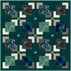 Hoffman – Midnight Flora – Marble Watercolor – Multi, Fabric by the Yard