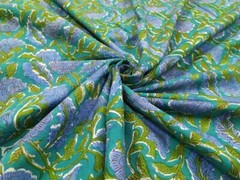 2.5 Yard Hand Block Print Handmade Cotton Indian Natural Sanganeri Print Fabric