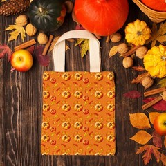 JarThenaAMCS 12 Pcs Fall Cotton Fabric Bundles Orange Pumpkin Leaves Plaid Fa…
