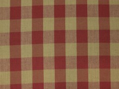 Red And Tea Dye Buffalo Check Cotton Homespun Fabric | Rustic Woven Fabric