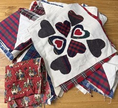 Vintage Fabric Lot Quilting Patchwork Country Plaid Americana