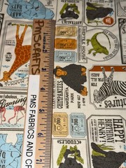 MODA Animal Park Fun 100% cotton fabric yard 36×44 Animals on Dove tone 20965 11