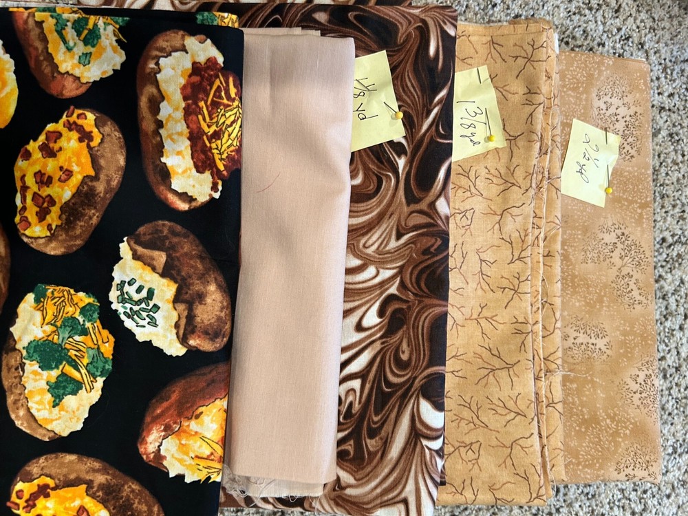 Fabric Bundle Quilters Quality Cotton Warm Earthy Tones Potato Print