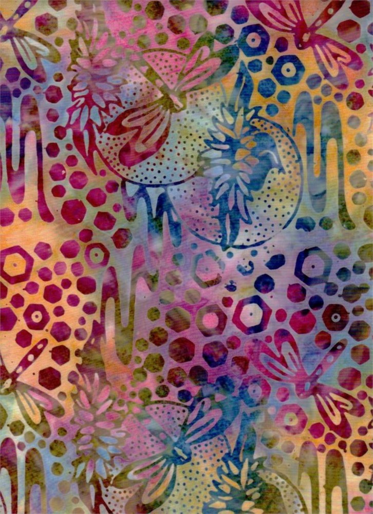 Rainbow Dragonflies-Batik Print-Batik Textiles-BTY