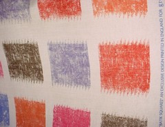 4-3/4Y Groundworks 2422-GWF Batik Squares Printed LinenDrapery Upholstery Fabric