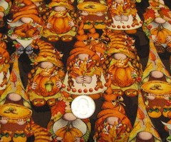 5 YDS Cotton Quilting Fabric Remnant One Piece Pre-washed Joann Fall Gnomes