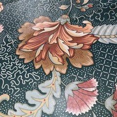 ~2 Yd Stanley King Studio Teflon Finish Retro Fabric Cotton Upholstery 54” x 71”