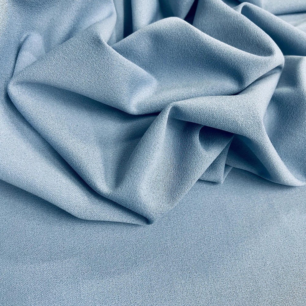 Chey DUSTY BLUE Stretch Crepe Scuba Techno Knit Polyester Spandex Fabric for Bo