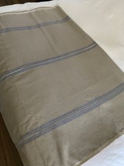 Blue striped linen French ticking fabric – 57” width, 7 yards