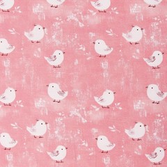 Threadart Cotton Quilting Fabric By The Yard – Vintage- Pink Bird