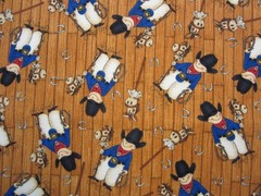 2 Pieces of Cowboy Fabric Flannel is 7/8 Yard Lightweight Denim is 3/4 Yard