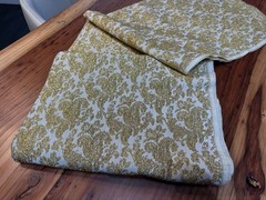Vintage 1960’s Brocade Fabric in Gold Thread Floral Design -5 1/2 yards
