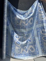 Italian Deadstock 100% Silk Twill 60 GSM Fabric Panel 22”x44” Emilio Pucci Logo