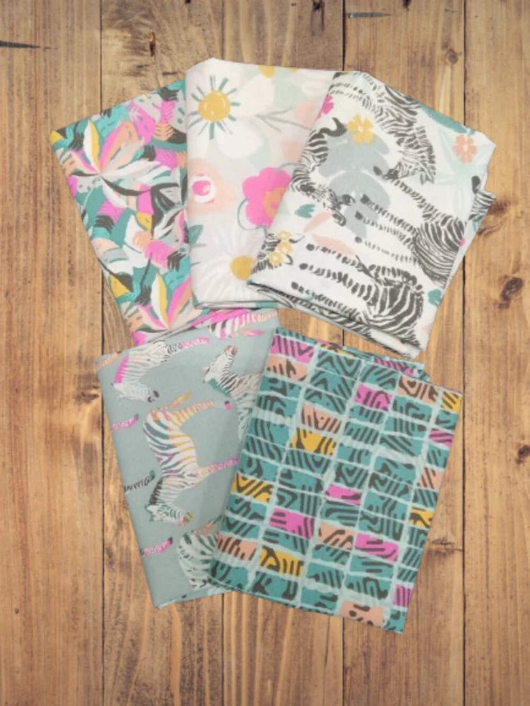 5 Half Yards -Assorted Zebra Dazzle Half Yard Bundle