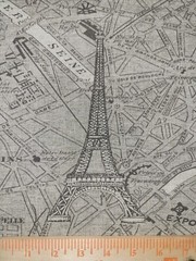 Streets of Paris Pewter Gray BTY 54″ Wide Lacefield Designs 100% Cotton Map