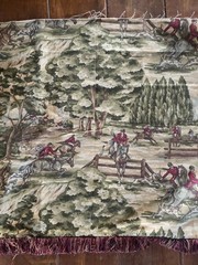 Ralph Lauren New Leighton Equestrian Fabric REMNANT 25”x90” Olive Fox Hunt READ