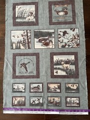 MODA Northern Flight by Holly Taylor Brushed Cotton Green Panel, 1/2 Yard VTG