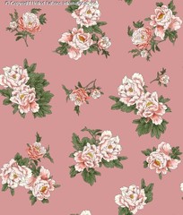 Crepe Techno Printed Lena Floral Peonies Stretch Crepe Dress Fabric