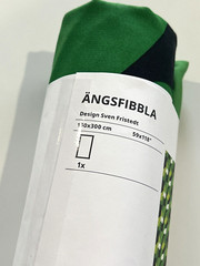 Ikea ANGSFIBBLA Pre-cut Fabric Abstract Green Curtains 59×118″ 305.690.43 NEW
