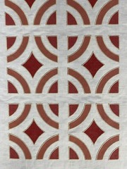Travers Zimmer Rohde Linen Carson Tile 396 Peach Pink Upholstery Fabric 4yd