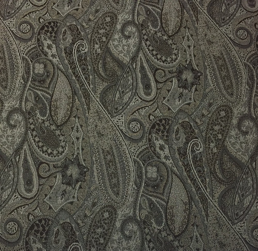 OUTDURA PASHA CHARCOAL GRAY FLORAL PAISLEY OUTDOOR INDOOR FABRIC BY YARD