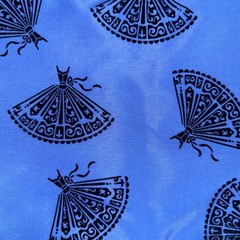 Black Princess Party Dress Textured Pattern Blue Fabric 58×80” Cotton Upholstery