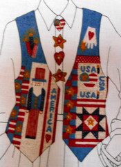 Fabric Panel Cut & Sew AMERICANA Periotic USA UNCLE SAM Vest Sizes Adult XS – L