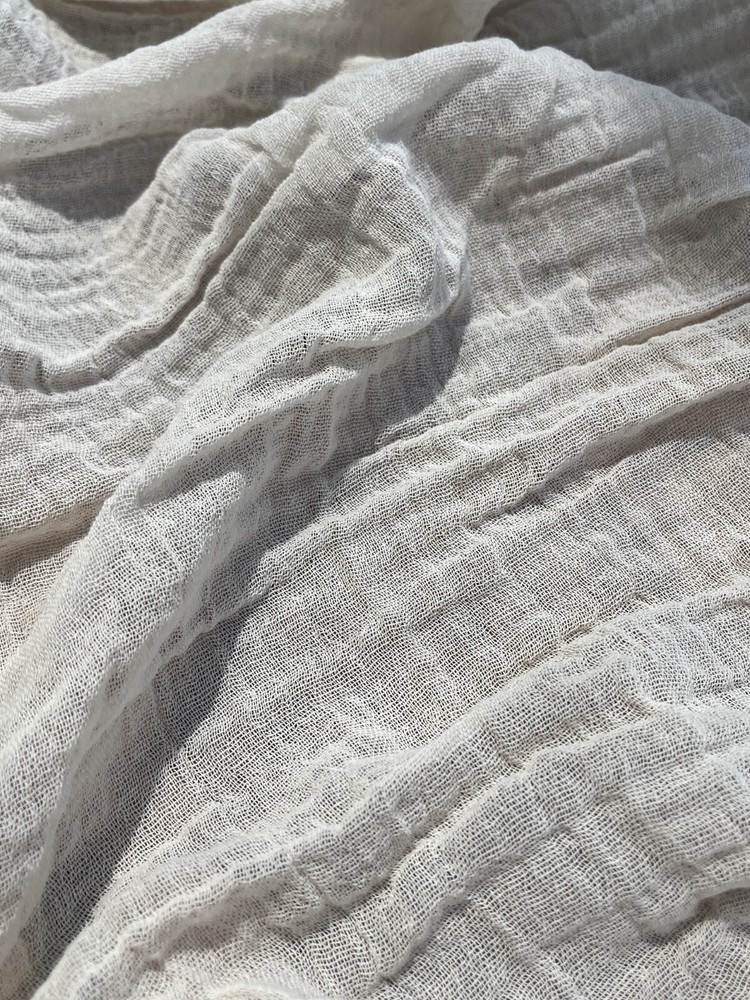 Cotton Gauze Organic Crinkle Cheesecloth Fabric By 2 Yards Undyed / 70 inches