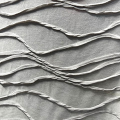 Three Dimensional Textured Pleated Unique Gray 60″W Fabric Lot of 5 Of Yards $15