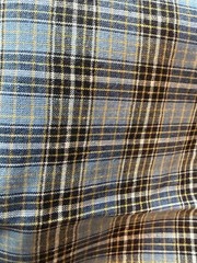 2.1 Yards Of Blue Plaid Cotton Fabric (205) Sold By The Yard